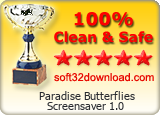 Paradise Butterflies Screensaver 1.0 Clean & Safe award